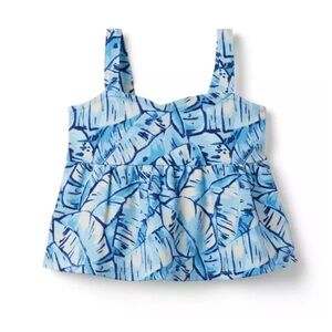 Janie and Jack Dreamland Blue Palm Leaf Print Short Set